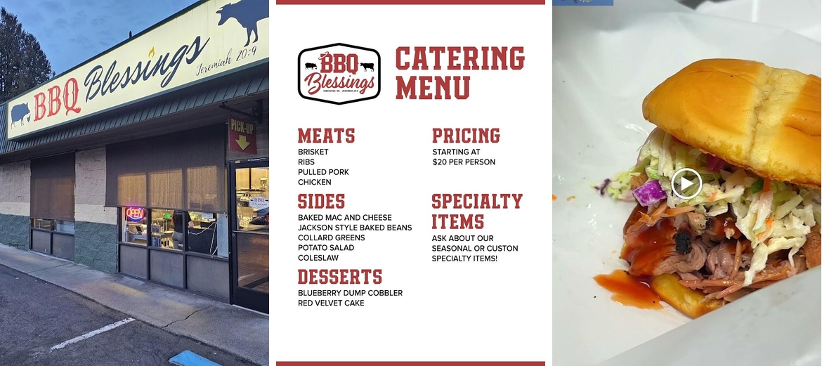 BBQ Blessings Menu